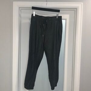 Women’s Vegan Leather Black Joggers, Size M